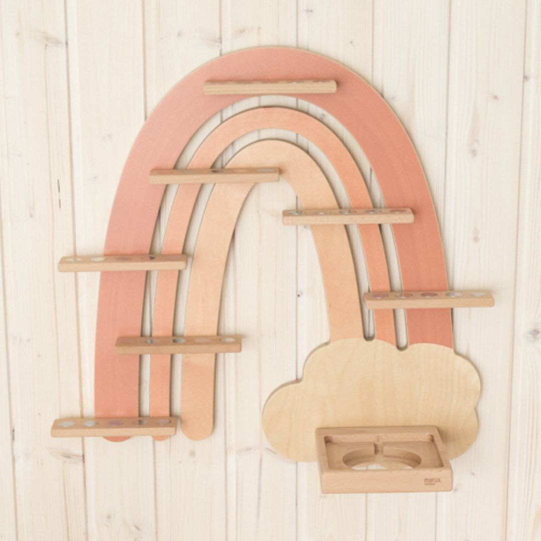 Toniebox-Regal Regenbogen rosa/beige ohne Tonies