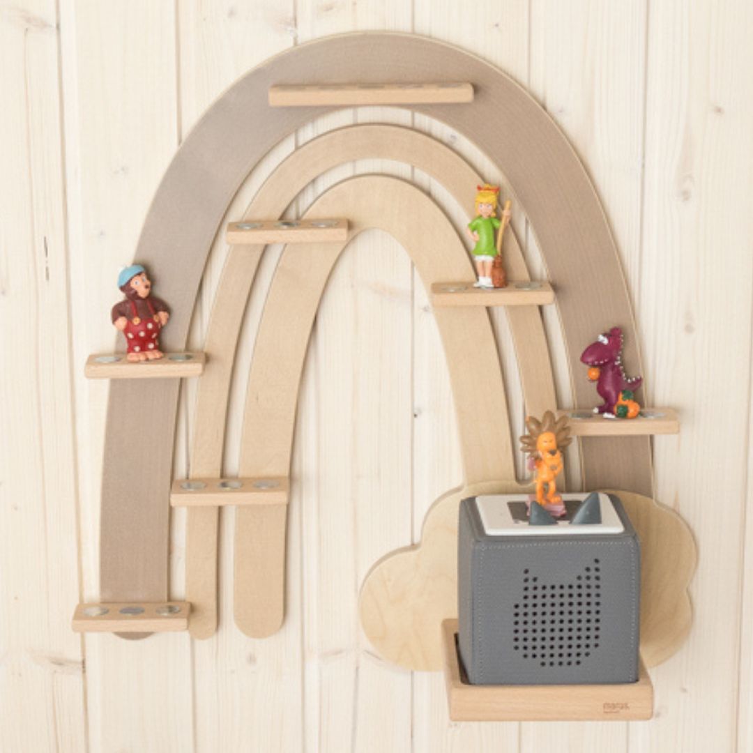 Toniebox-Regal Regenbogen beige mit Tonies